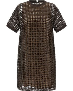 Brunello Cucinelli Silk Short Dress - Brown