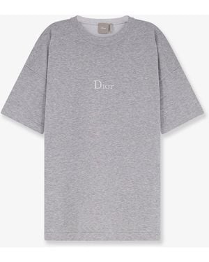 Dior Dior Knitted T-Shirt With Logo - Gray
