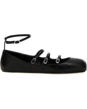 McQueen Mcqueen Leather Strap Ballet Flats - Black