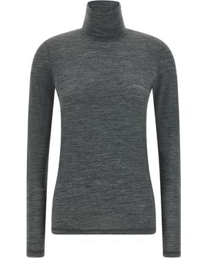 Jil Sander High Neck T-Shirt - Gray