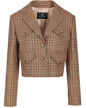 Etro Cropped Blazer - Brown
