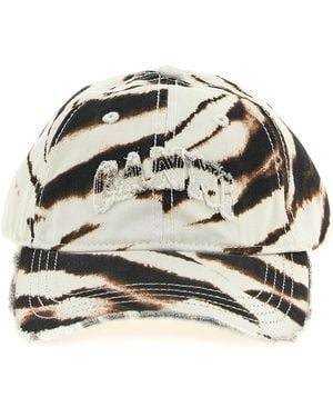 Ganni Animal Print Cap - Multicolor