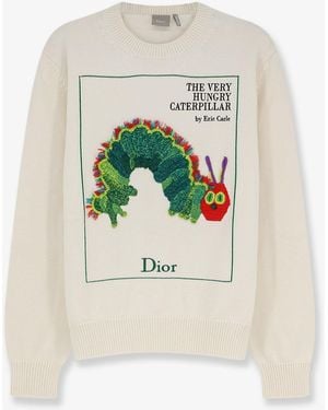 Dior Dior Cotton And Wool Sweater With Book Cover Embroidery - White