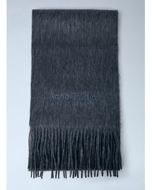 Acne Studios Logo Wool Scarf - Blue