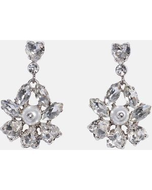 Simone Rocha Heartbloom Drop Earrings - Blue