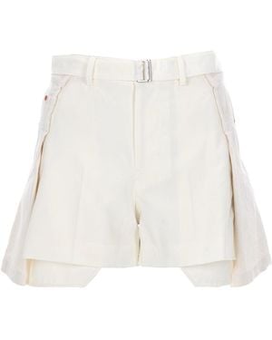Sacai Shorts Con Dettagli - White