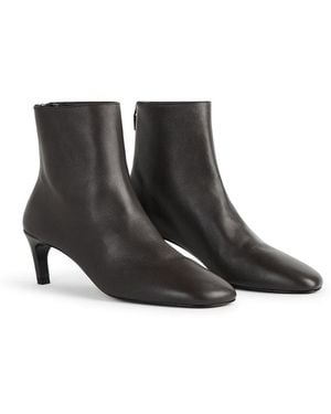 TOTEME Nappa Mid-Heel Boots Bark - Brown
