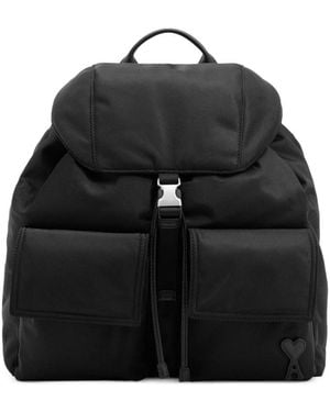 Ami Paris Marcel Nylon Backpack - Black