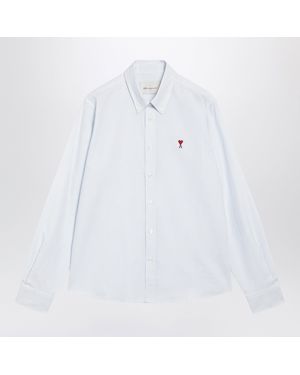 Ami Paris Light/ Striped Ami De Coeur Shirt - White