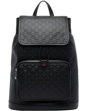 Gucci Medium Gg Emblem Backpack - Black