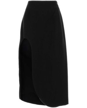 Jil Sander Wool Skirt With Contoured Lining - Black