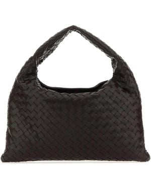 Bottega Veneta Dark Leather Small Hop Shoulder Bag - Black