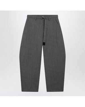 Sacai Wool Pants With Belt - Gray