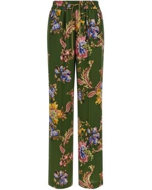 Etro Floral Print Pants - Green