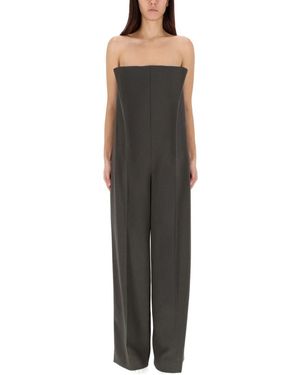 Jean Paul Gaultier Bustier Suit Virgin Wool Jumpsuits - Black