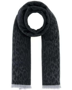 Gucci Embroidered Wool Scarf - Black