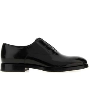 Brunello Cucinelli Leather Lace-Up Shoes - Black