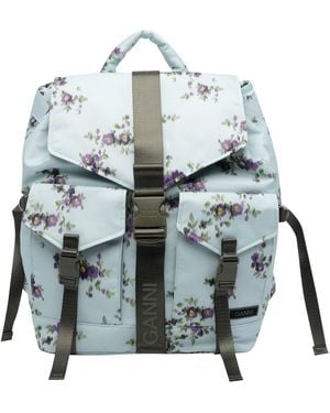 Ganni Re-Tech Printed Backpack - Blue