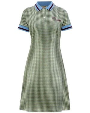 Marni Short Checked Dress - Green