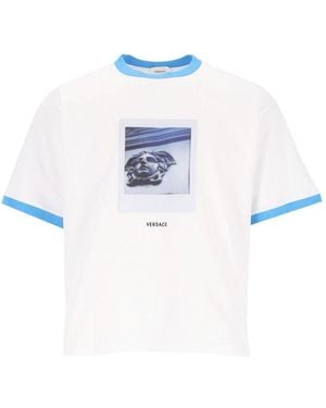 Versace Regular-Fit Cotton Jersey T-Shirt With Print - Blue