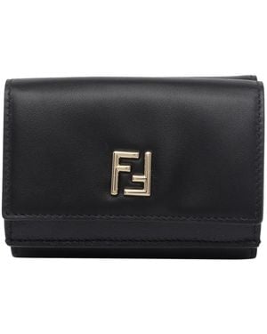 Fendi Mini Trifold Ff Wallet - Black