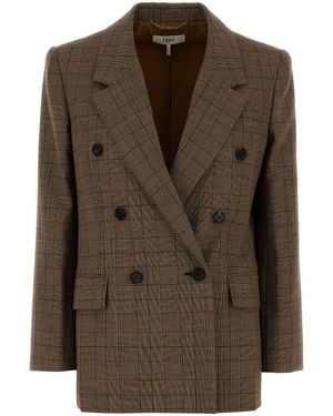 Chloé Embroidered Wool Blazer - Brown