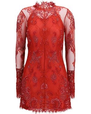 Blumarine Embroidered Lace Mini Dress