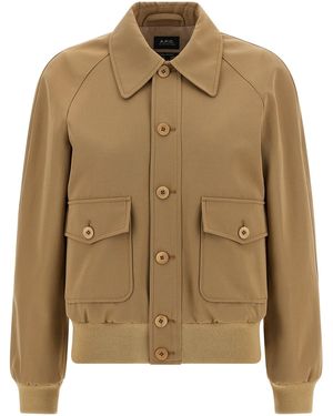 A.P.C. Cotton And Wool Jacket - Brown