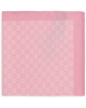 Gucci Printed Silk Twill Scarf - Pink