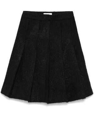 Celine Wool Pleated Skirt - Black