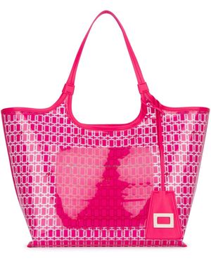Roger Vivier Geometric-Pattern Tote Bag - Pink