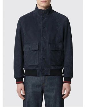 Gucci Suede Bomber Jacket - Blue