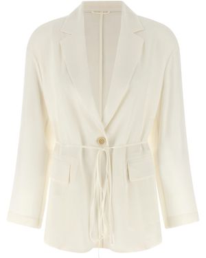 Brunello Cucinelli Silk Blazer - White