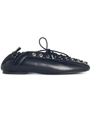 Ganni 'Lace-Up' Oleatex Ballet Flats - Blue