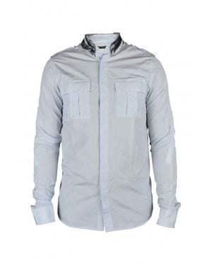 Balmain Shirt With Denim Collar - Blue