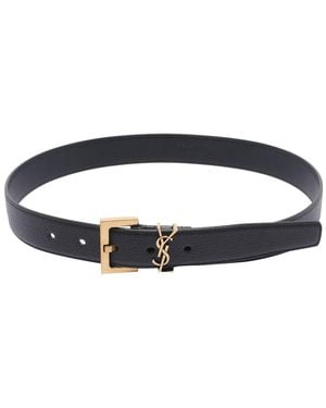 Saint Laurent Cassandre Belt With Square Buckle - Blue
