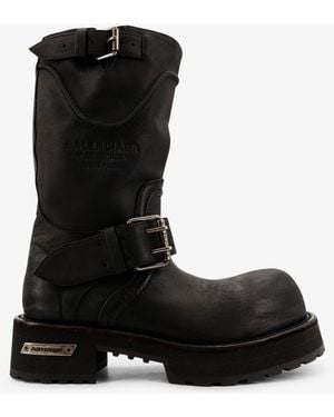 Balenciaga Venom Leather Boots - Black