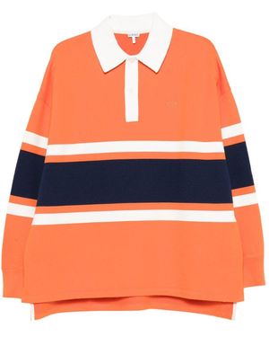 Loewe Striped Cotton Polo Shirt - Orange