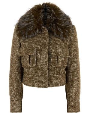 Zimmermann Two-Tone Tweed Valiant Jacket - Brown