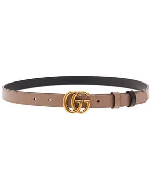 Gucci Reversible 'Gg' Belt With Antique Finishes - White