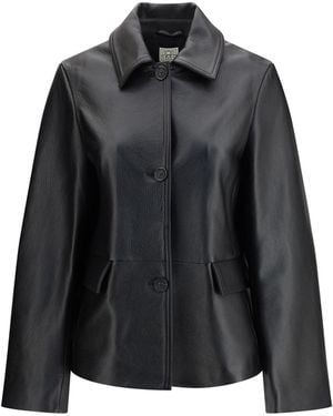 TOTEME Grained Leather Jacket - Black