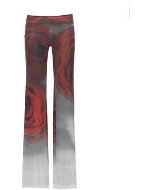 Jean Paul Gaultier The Blurry Roses Pants - Red