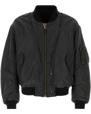 Maison Margiela Charcoal Nylon Blend Bomber Jacket - Black