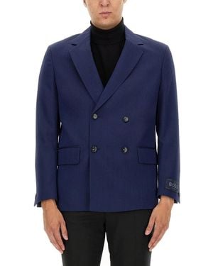 BOSS Double-Breasted Jacket - Blue