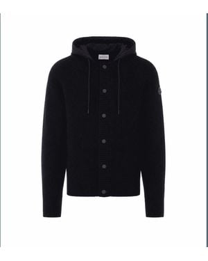 Moncler Logo Zip Up Cardigan - Blue