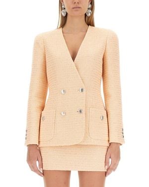 Alessandra Rich Tweed Jacket - Natural