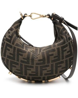 Fendi Graphy Ff Hobo Bag - Black