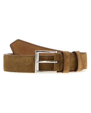 Prada Cotton Suede-Style Belt - Brown