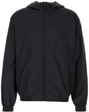 Gucci Gg Jacquard Nylon Zip Jacket - Blue