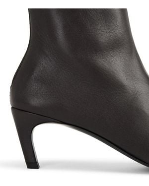 TOTEME Nappa Mid-Heel Boots Bark - Brown